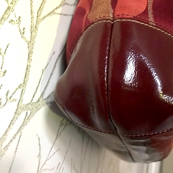 🎉HP🎉Coach Rare Signature 2-In-1 Crossbody 3-Tone Ox Blood Patton Leather Purse - Picture 11 of 17